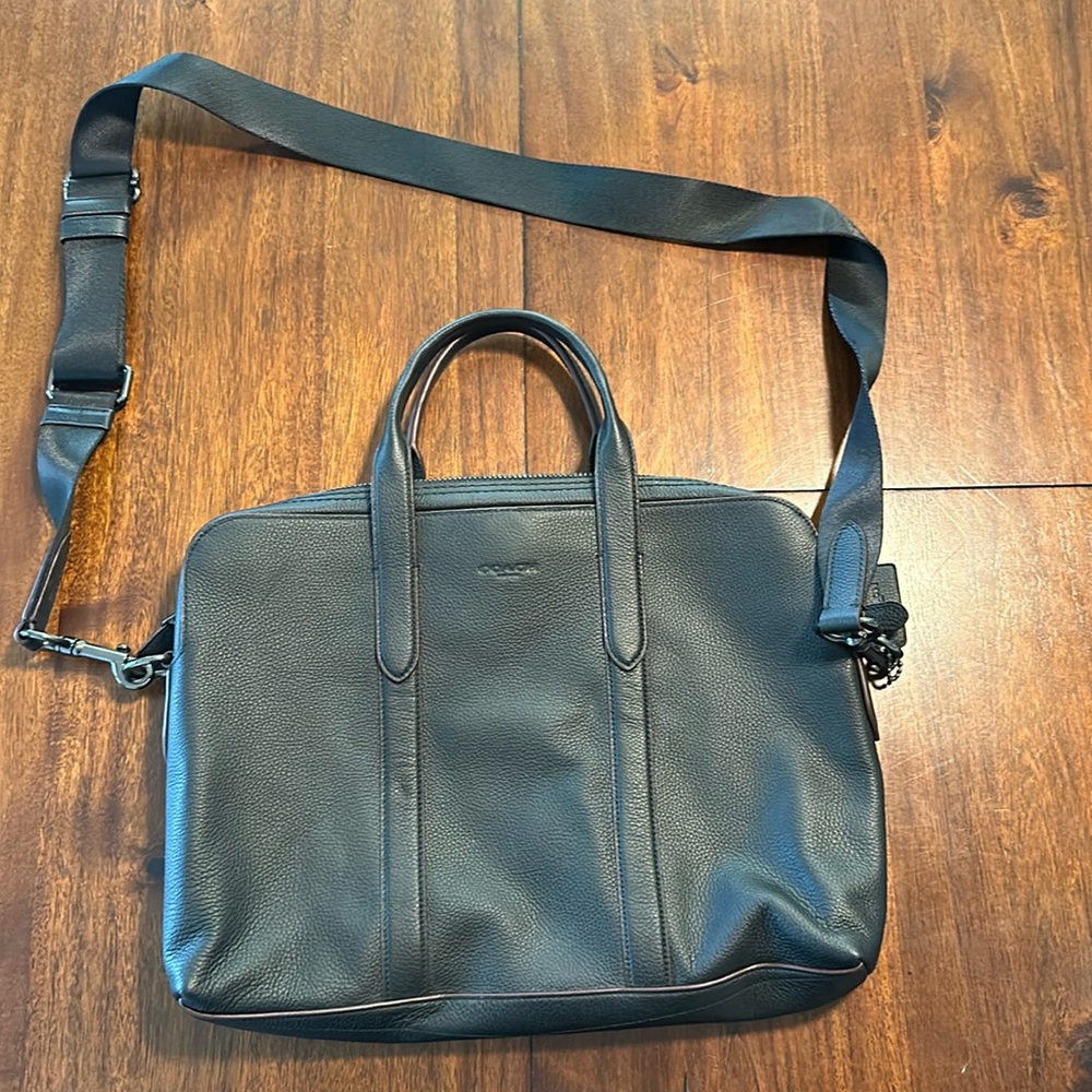 Coach laptop bag- black peddle teck